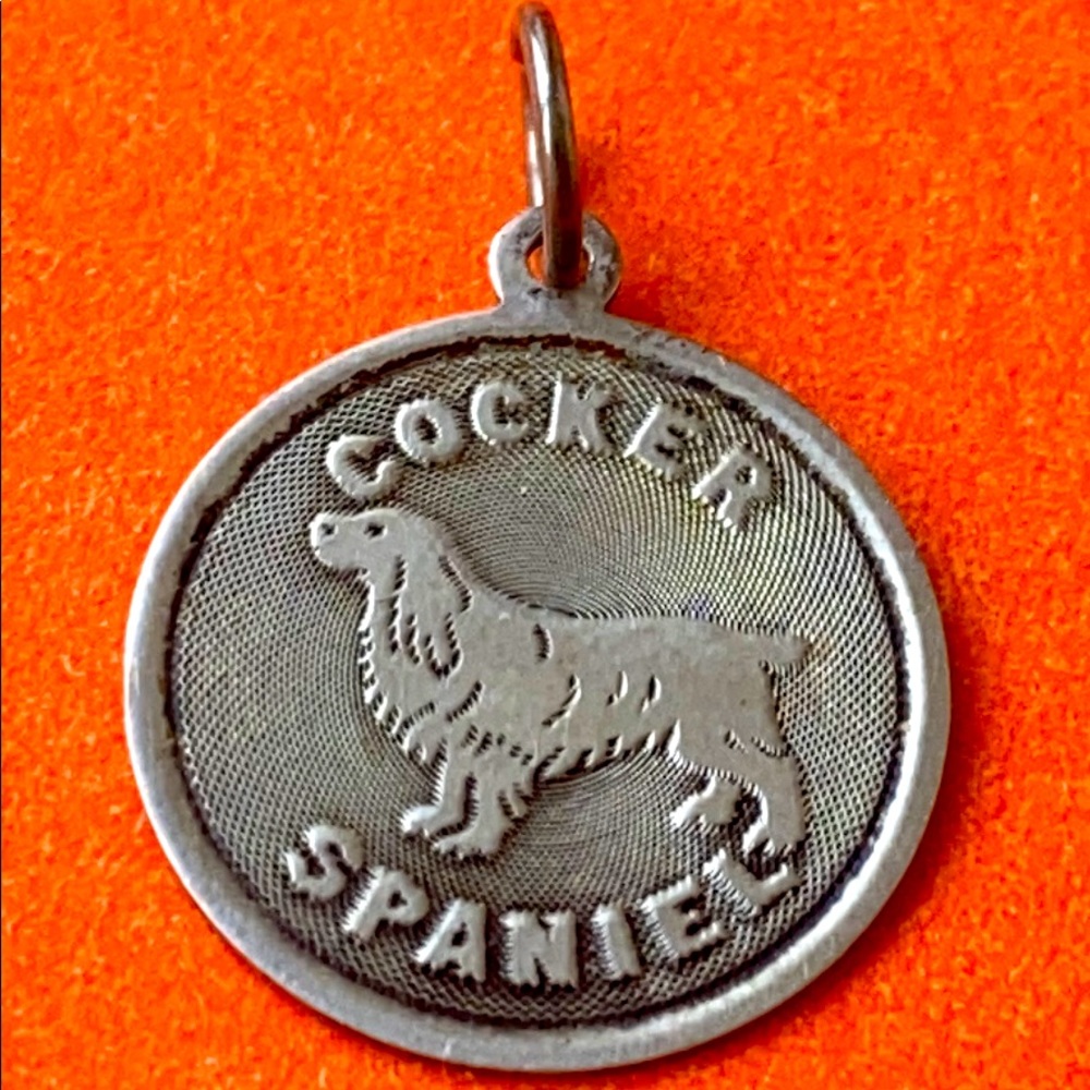 Vintage sterling silver Cocker Spaniel dog pendant charm